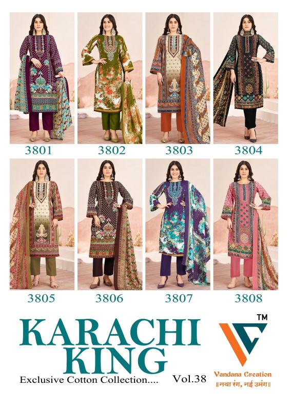 Vandana karachi king vol-38 cotton dress material at wholesale rate